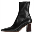 Back Zipper Thick Heel Socks Boots High Heel Short